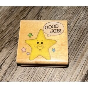 1990 Hero Arts Rubber Stamps C265 " Good Job Star"‎ Stamp